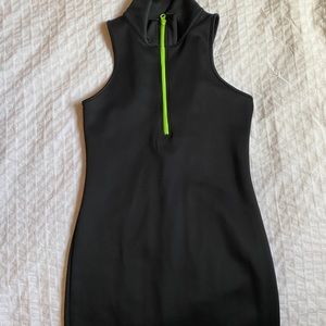 Zip Up Collared Mini Dress